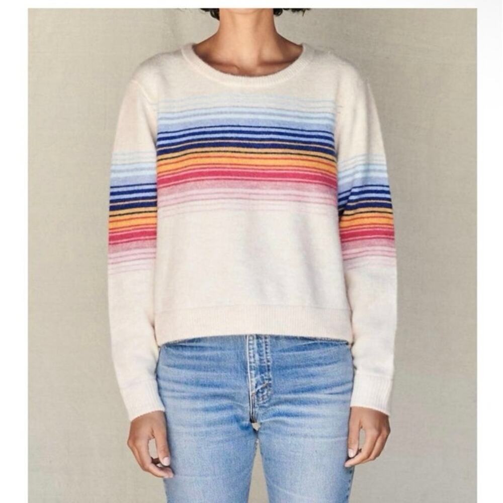 Sundry Nwt Gradient Rainbow Striped Wool Blend Crew Neck Sweater Size Xl (4)